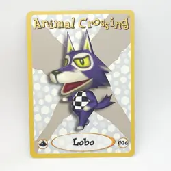 Animal Crossing Lobo 026 E-Reader Card Nintendo GameCube GBA Series 1 2002 NM - Image 1