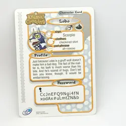 Animal Crossing Lobo 026 E-Reader Card Nintendo GameCube GBA Series 1 2002 NM - Image 2