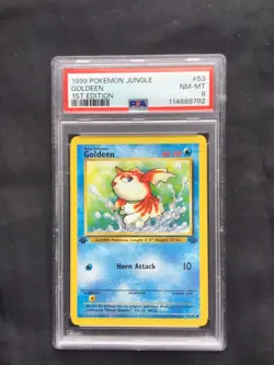 Pokemon Cards: 1st Edition Jungle Common: Goldeen 53/64 PSA 8 - Image 1
