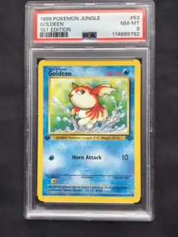Pokemon Cards: 1st Edition Jungle Common: Goldeen 53/64 PSA 8 - Image 2
