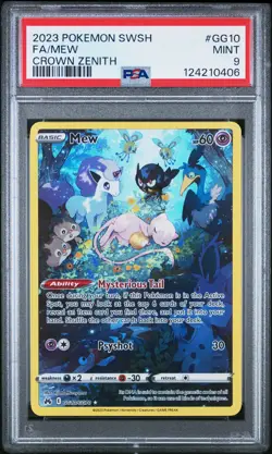 PSA MINT 9 - Fa/Mew Crown Zenith Pokemon Sword And Shield Crown Zenith GG10 - Image 1