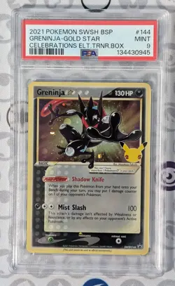PSA 9 Greninja - Gold Star - SWSH144 - Celebrations - Pokemon TCG - Image 1