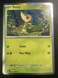 Snivy 001/86 Sv: Black Bolt Promo Holo NM Pokemon Card 2025 - Image 1