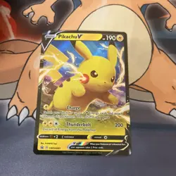 Pikachu V SWSH061 Full Art Promo - 2021 Pokemon Shining Fates NM - Image 1