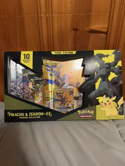 Pokemon TCG Pikachu and Zekrom GX Tag Team Premium Collection Box - Sealed 820650809910 - Image 1