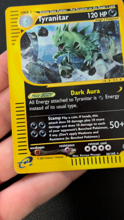 Tyranitar 29/165 Reverse Holo Expedition Set Pokemon Card TCG - NM/LP - Image 2