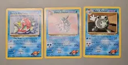 Lot 3 Pokemon MISTY's Trading Cards POLIWHIRL CLOYSTER MAGIKARP - Image 1