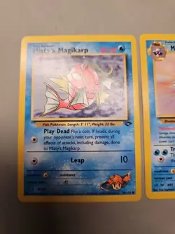 Lot 3 Pokemon MISTY's Trading Cards POLIWHIRL CLOYSTER MAGIKARP - Image 2
