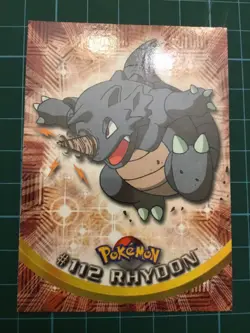 2000 Topps Pokemon #112 Rhydon TV Animation Series 2 Blue Logo non-holo - Image 1