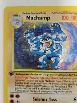 Machamp Base Set 1st Edition 8/102 Holo Rare Pokemon Card - Image 2