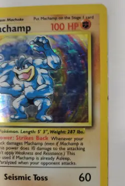 Machamp Base Set 1st Edition 8/102 Holo Rare Pokemon Card - Image 3