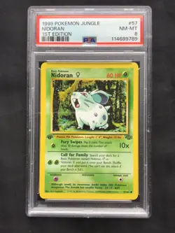 Pokemon Cards: 1st Edition Jungle Common: Nidoran 57/64 PSA 8 - Image 2