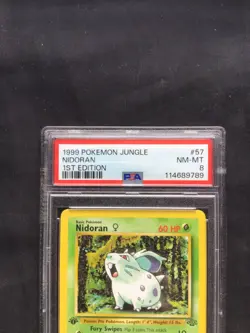 Pokemon Cards: 1st Edition Jungle Common: Nidoran 57/64 PSA 8 - Image 3