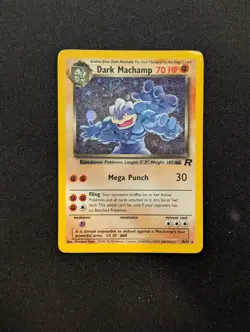Dark Machamp 10/82 Team Rocket Holo Pokemon TCG SWIRL - Image 1