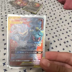 Pokemon Marshadow & Machamp GX TAG TEAM Ultra Rare Unbroken Bonds 198/214 - Image 1
