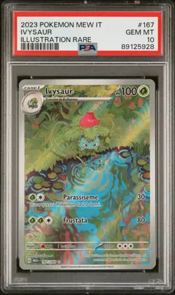 Pokemon PSA 10 Ivysaur #167 MEW IT 151 Illustration Rare 2023 Italiano - Image 2