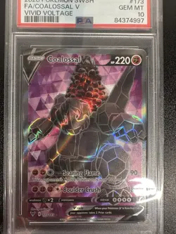 Pokemon 2020 Vivid Voltage Coalossal Full Art 173/185 Psa 10 - Image 4