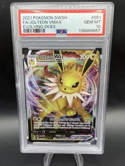 Jolteon VMAX 051/203 Evolving Skies Holo Full Art Pokemon PSA 10 Gem Mint SWSH - Image 1
