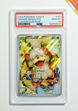 Pokemon PSA 10 Hisuian Growlithe #181 TWM IT Illustration Rare 2024 Italiano - Image 1