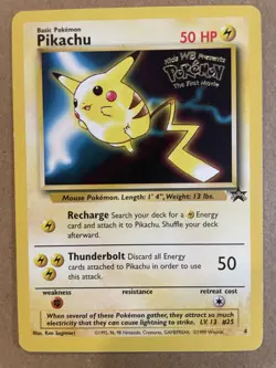 Pokemon Pikachu TCG Black Star Promo #4 the First Movie LP - Image 1
