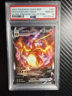 2022 POKEMON SWSH BLACK STAR PROMO #261 FULL ART/CHARIZARD VMAX PSA 10 - Image 1