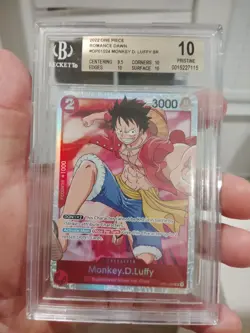 2022 One Piece Romance Dawn Monkey D Luffy SR Beckett 10 Pristine #OP01 - Image 3