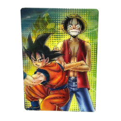 S4661 Dragon Ball x One Piece Jump Magazine 40th Anniversary 3D Goku Luffy - Image 1