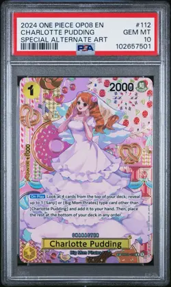 One Piece Charlotte Pudding OP08-112 R AA PSA 10 Gem Mint - Image 1