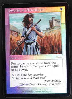 Swords to Plowshares FOIL Magic Card Friday Night Magic Promo MTG - Image 1