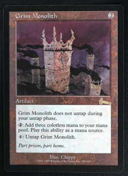 Grim Monolith Magic Card Urza's Legacy MTG Reserved List - Image 1