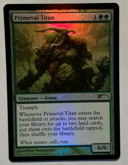 MTG Grand Prix - Primeval Titan *FOIL* Promo - NM - Image 1