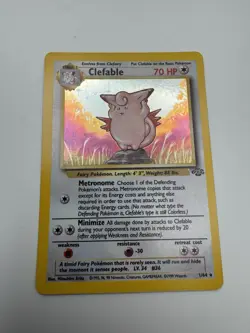 Pokemon TCG Clefable 01/64 Jungle Holo Rare Unlimited English Card 1999 - Image 1