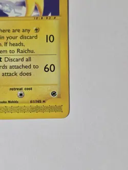 Raichu 61/165 Rare Pokemon Card Expedition E Reader Series Vintage TCG 2002 LP - Image 2