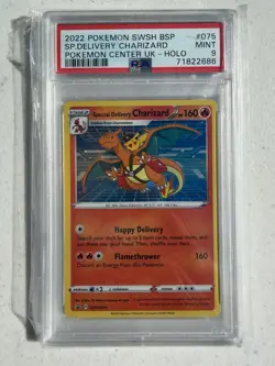 Pokemon PSA 9 Mint SWSH Promo Holo Special Delivery Charizard SWSH075 - Image 1