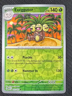 EXEGGUTOR 103/165 REVERSE HOLO UNCOMMON 151 POKEMON REVERSE HOLO NM - Image 1