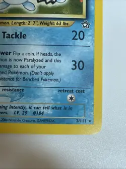 Pokemon Azumarill 2/111 Neo Genesis Holo Rare - Image 4