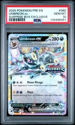 2025 Pokemon Umbreon Ex Surprise Box 060/131 Prismatic Evolutions Stamp - PSA 10 - Image 1