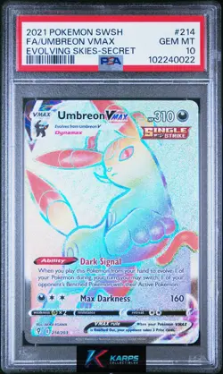 Pokemon PSA 10 Umbreon VMAX #214/203 Sword&Shield Evolving Skies 2021 English - Image 1