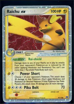 Pokemon EX EMERALD - #97/106 Raichu ex - Ultra Rare Holo - ENG - Damaged - Image 1