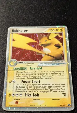Pokemon EX EMERALD - #97/106 Raichu ex - Ultra Rare Holo - ENG - Damaged - Image 4