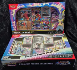 Pokemon TCG Prismatic Evolutions & Mega Lucario Premium Figure Collection Boxes - Image 1