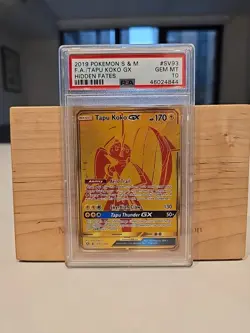 Pokemon TCG Holo Tapu Koko GX NM Hidden Fates Shiny Vault SV93/SV94 PSA 10 - Image 2