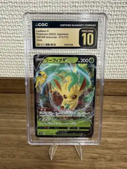 2022 POKEMON JPN SWORD & SHIELD VSTAR UNIVERSE #011 LEAFEON V CGC *Pristine 10* - Image 1