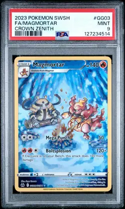 PSA MINT 9 - Fa/Magmortar Crown Zenith Pokemon Sword And Shield Crown Zenith GG0 - Image 1