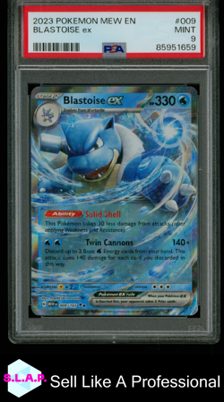 BLASTOISE POKEMON #009 2023 SCARLET & VIOLET 151 REVERSE HOLO ENGLISCH PSA 9 - Image 1