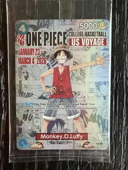 One Piece College Basketball US Voyage Promo Card - Monkey D. Luffy (SEALED) x 3 - Image 4