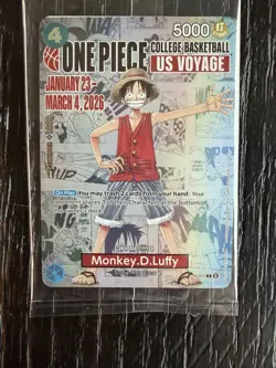 One Piece College Basketball US Voyage Promo Card - Monkey D. Luffy (SEALED) x 3 - Image 5