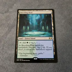 Wizards of the Coast Breeding Pool Ravnica Allegiance Rare Land Blue Green #246. - Image 1