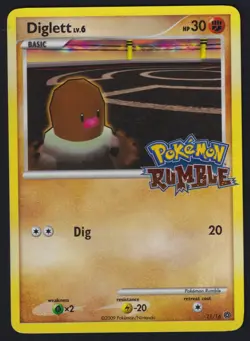 Pokemon TCG Diglett LV. 6 11/16 Rumble Promo Card 2009 - Image 1