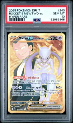 Pokemon PSA 10 Rocket's Mewtwo Ex #240 Rivali Predestinati Hyper Rare Italiano - Image 2
